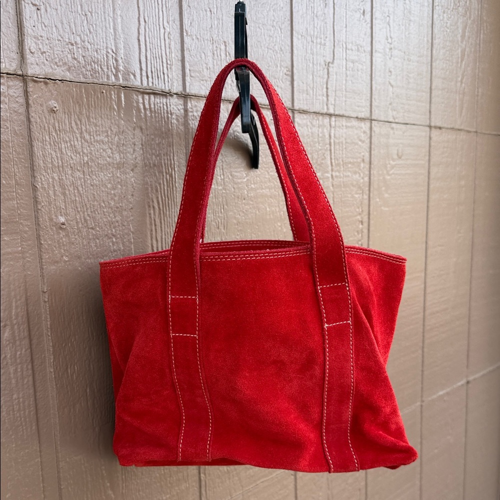 Banana Republic NWT Red Suede Tote Bag - Picture 3 of 9
